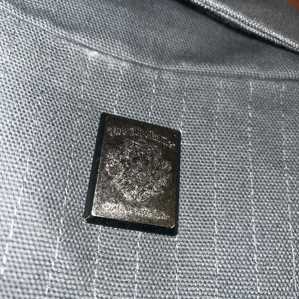 Live Mechanics Canvas Checked Plaid Gray Streetwear Moto Grunge Stud Coat 2XL - Picture 11 of 16